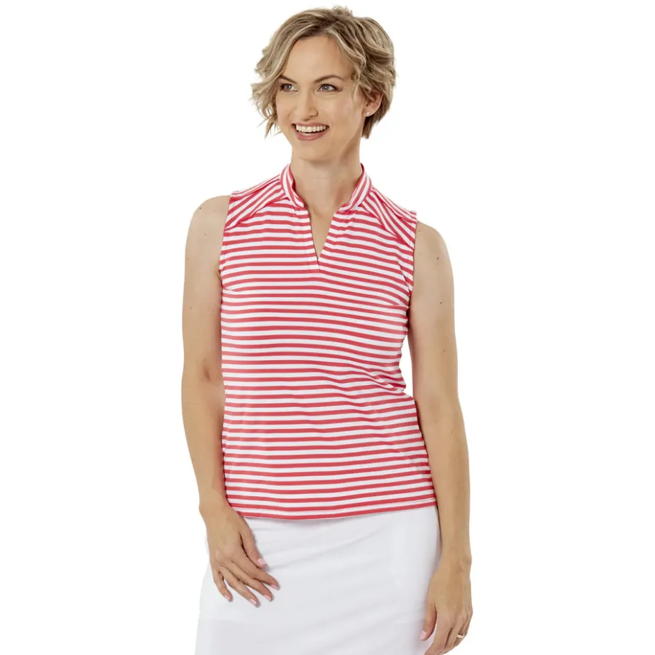 Nancy Lopez Bold Sleeveless Polo Rouge Multi Clearance