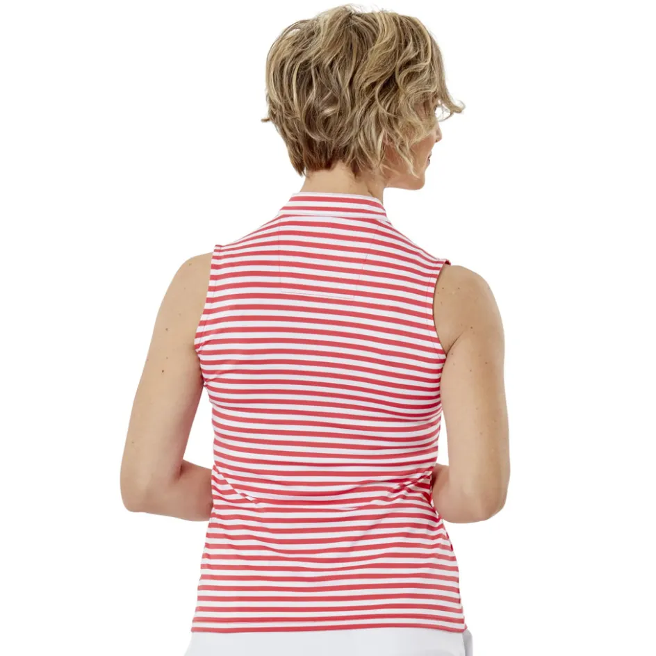 Nancy Lopez Bold Sleeveless Polo Rouge Multi Clearance