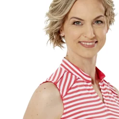 Nancy Lopez Bold Sleeveless Polo Rouge Multi Clearance