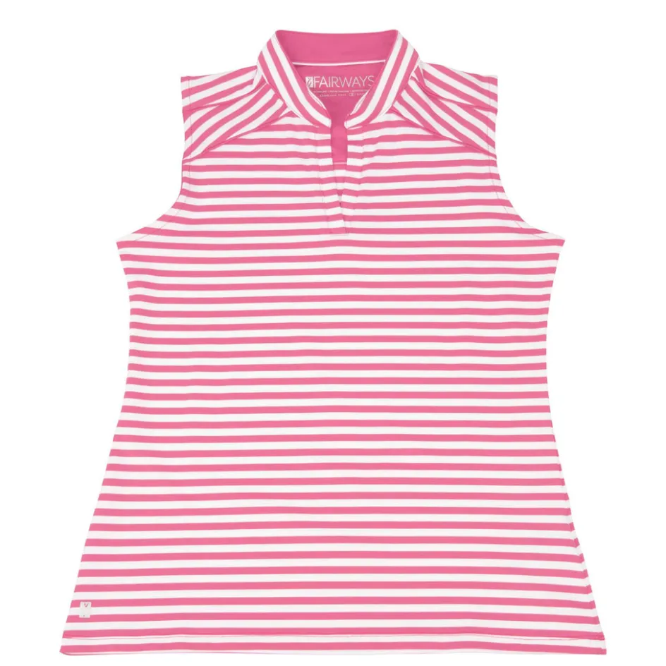 Nancy Lopez Bold Sleeveless Polo Rouge Multi Clearance