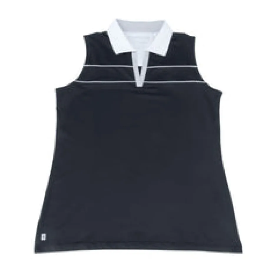 Nancy Lopez Crush Sleeveless Polo Black Multi New