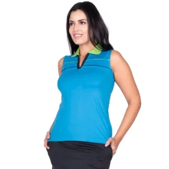 Nancy Lopez Crush Sleeveless Polo Blue Multi Outlet