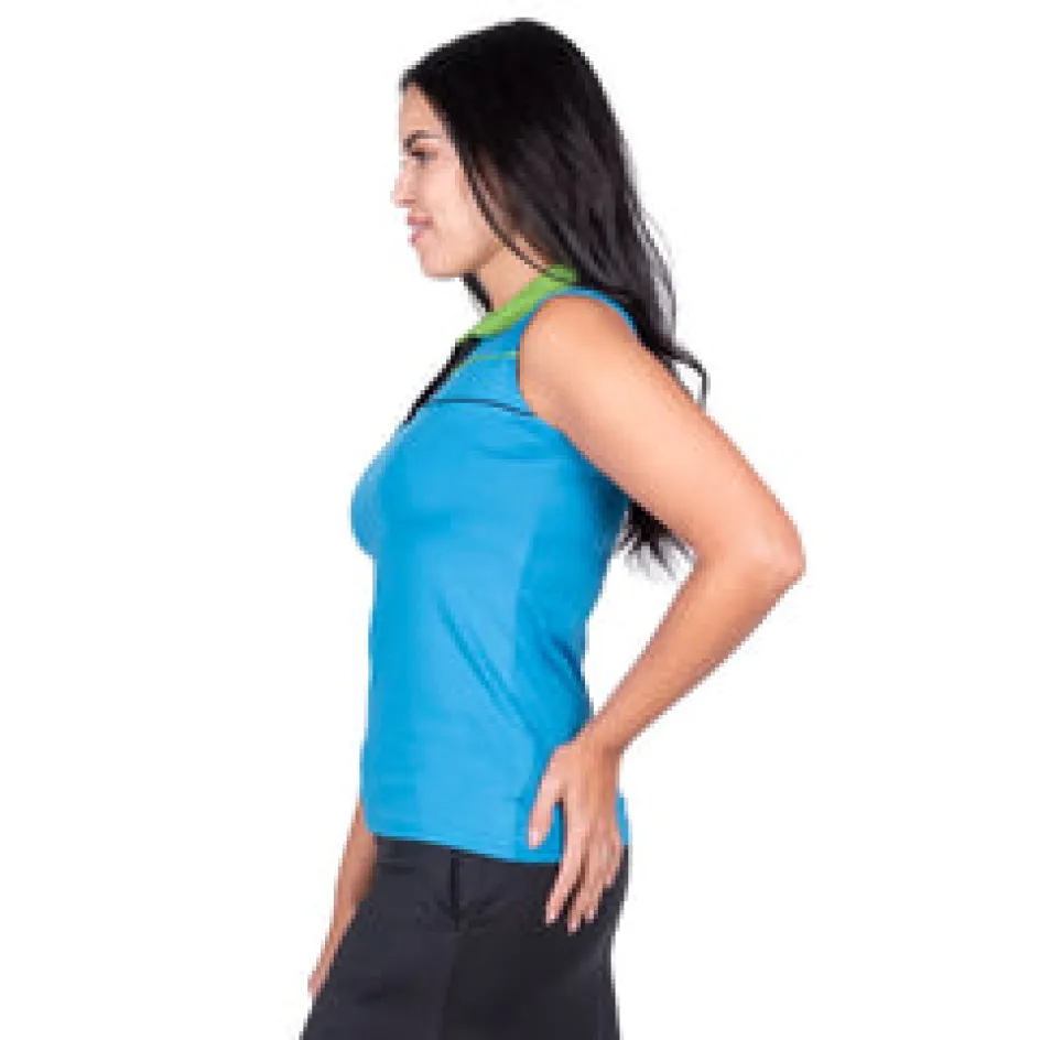 Nancy Lopez Crush Sleeveless Polo Blue Multi Outlet