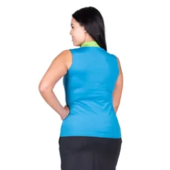Nancy Lopez Crush Sleeveless Polo Blue Multi Outlet