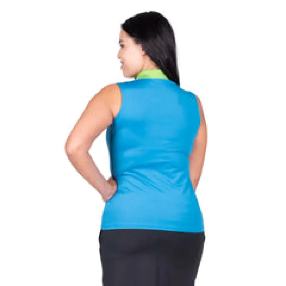 Nancy Lopez Crush Sleeveless Polo Blue Multi Outlet