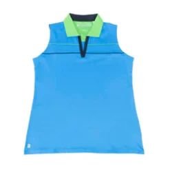 Nancy Lopez Crush Sleeveless Polo Blue Multi Outlet