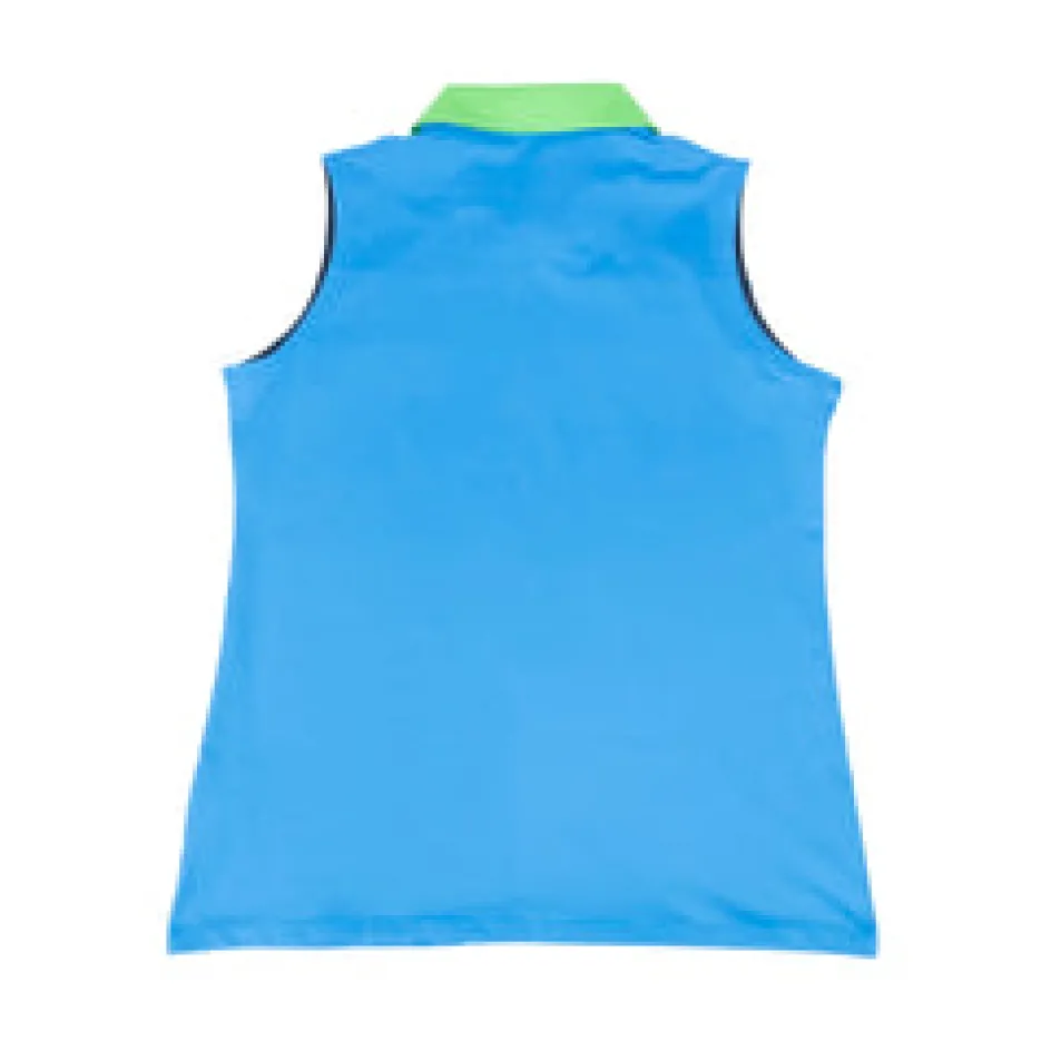 Nancy Lopez Crush Sleeveless Polo Blue Multi Outlet