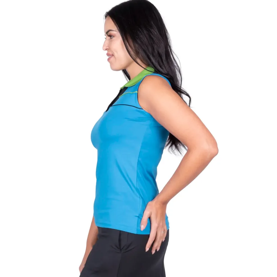 Nancy Lopez Crush Sleeveless Polo Blue Multi Outlet