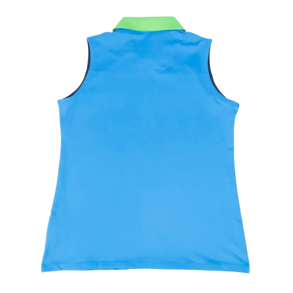 Nancy Lopez Crush Sleeveless Polo Blue Multi Outlet