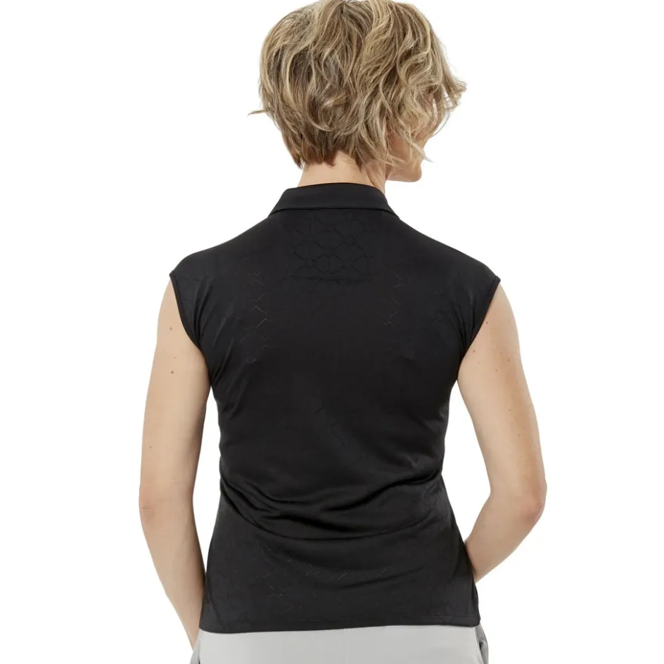 Nancy Lopez Optic Sleeveless Polo Black Discount
