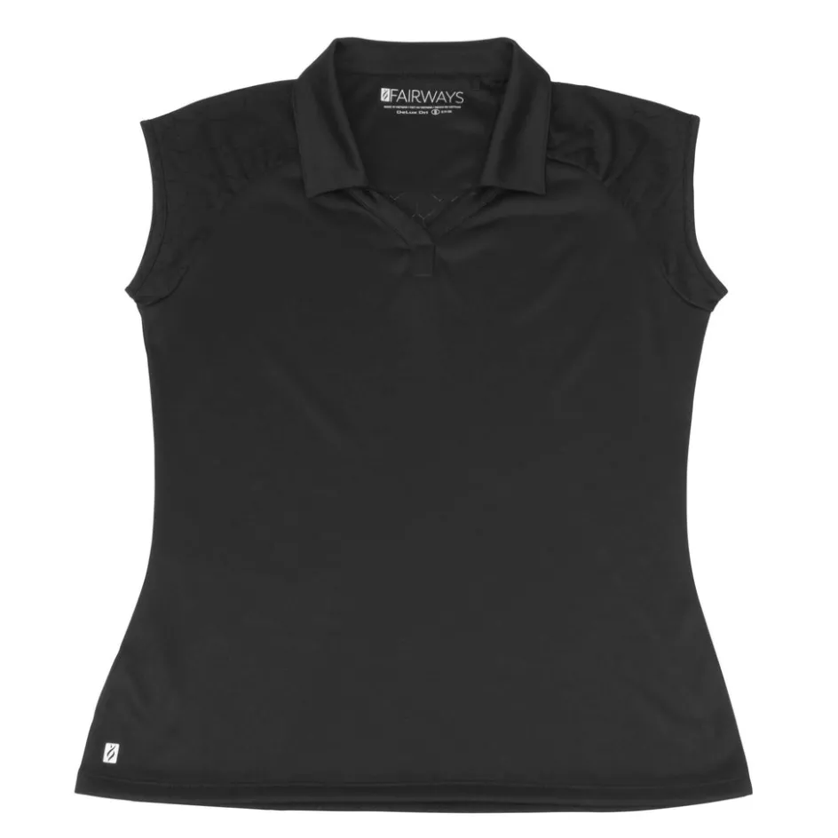 Nancy Lopez Optic Sleeveless Polo Black Discount