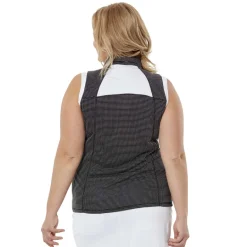 Nancy Lopez Zone Sleeveless Polo Black/White Outlet